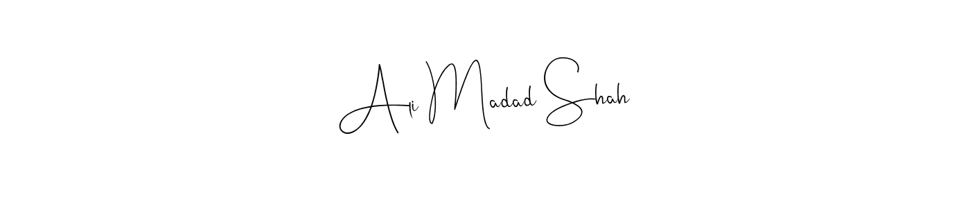 You should practise on your own different ways (Andilay-7BmLP) to write your name (Ali Madad Shah) in signature. don't let someone else do it for you. Ali Madad Shah signature style 4 images and pictures png