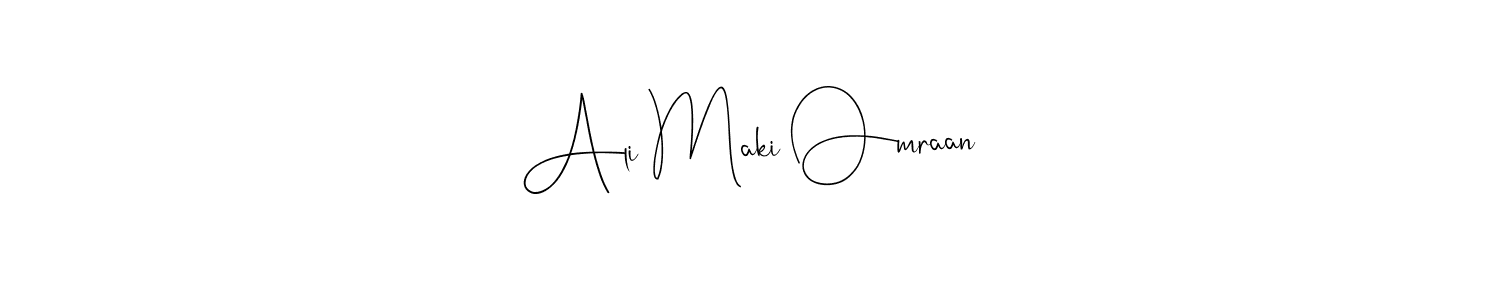 You can use this online signature creator to create a handwritten signature for the name Ali Maki Omraan. This is the best online autograph maker. Ali Maki Omraan signature style 4 images and pictures png