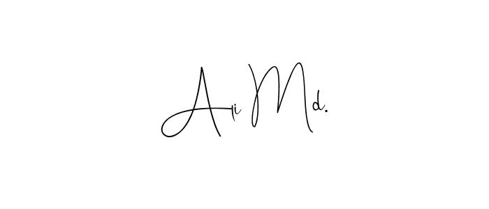 The best way (Andilay-7BmLP) to make a short signature is to pick only two or three words in your name. The name Ali Md. include a total of six letters. For converting this name. Ali Md. signature style 4 images and pictures png