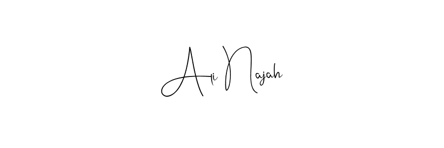Andilay-7BmLP is a professional signature style that is perfect for those who want to add a touch of class to their signature. It is also a great choice for those who want to make their signature more unique. Get Ali Najah name to fancy signature for free. Ali Najah signature style 4 images and pictures png