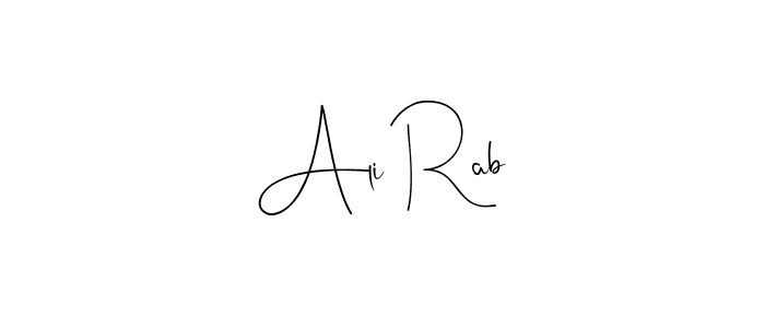 How to make Ali Rab name signature. Use Andilay-7BmLP style for creating short signs online. This is the latest handwritten sign. Ali Rab signature style 4 images and pictures png