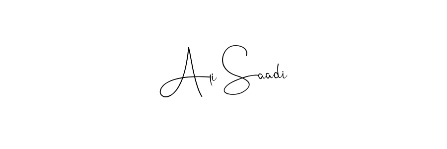 How to make Ali Saadi name signature. Use Andilay-7BmLP style for creating short signs online. This is the latest handwritten sign. Ali Saadi signature style 4 images and pictures png