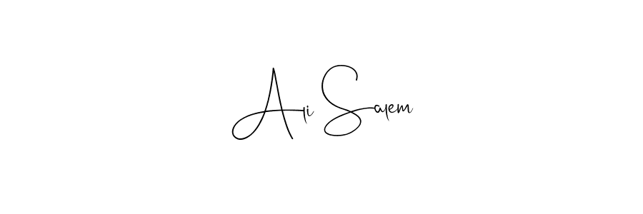 How to make Ali Salem name signature. Use Andilay-7BmLP style for creating short signs online. This is the latest handwritten sign. Ali Salem signature style 4 images and pictures png