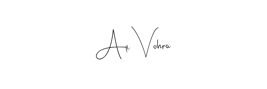 How to make Ali Vohra name signature. Use Andilay-7BmLP style for creating short signs online. This is the latest handwritten sign. Ali Vohra signature style 4 images and pictures png