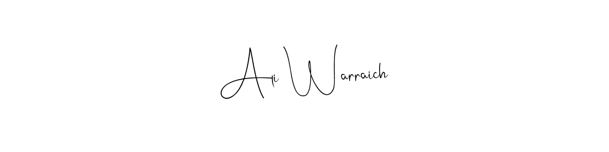 The best way (Andilay-7BmLP) to make a short signature is to pick only two or three words in your name. The name Ali Warraich include a total of six letters. For converting this name. Ali Warraich signature style 4 images and pictures png