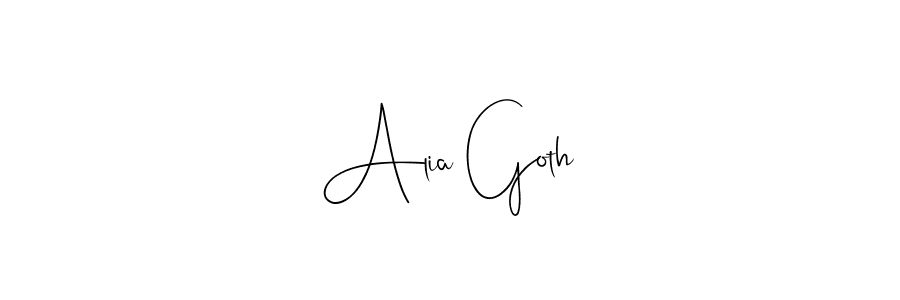 Also You can easily find your signature by using the search form. We will create Alia Goth name handwritten signature images for you free of cost using Andilay-7BmLP sign style. Alia Goth signature style 4 images and pictures png