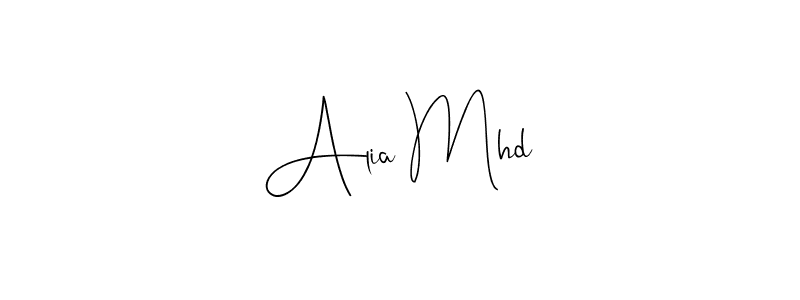 Make a beautiful signature design for name Alia Mhd. Use this online signature maker to create a handwritten signature for free. Alia Mhd signature style 4 images and pictures png