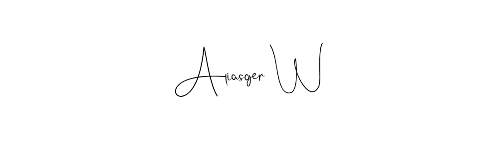 You should practise on your own different ways (Andilay-7BmLP) to write your name (Aliasger W) in signature. don't let someone else do it for you. Aliasger W signature style 4 images and pictures png