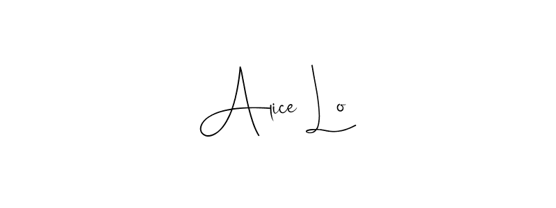 How to make Alice Lo name signature. Use Andilay-7BmLP style for creating short signs online. This is the latest handwritten sign. Alice Lo signature style 4 images and pictures png