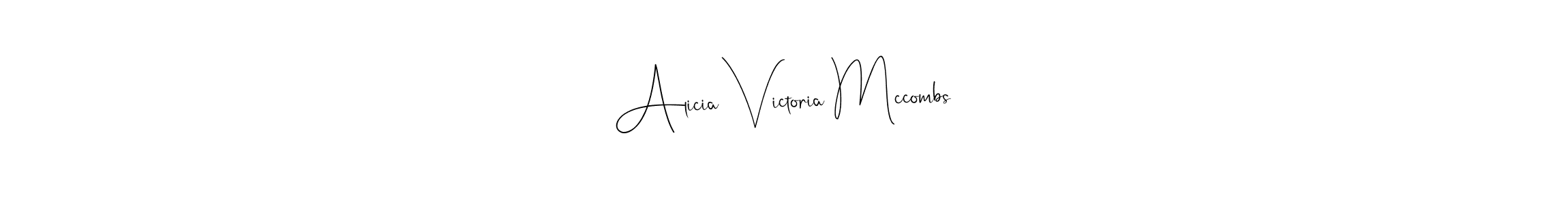 Design your own signature with our free online signature maker. With this signature software, you can create a handwritten (Andilay-7BmLP) signature for name Alicia Victoria Mccombs. Alicia Victoria Mccombs signature style 4 images and pictures png