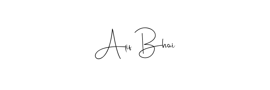 Design your own signature with our free online signature maker. With this signature software, you can create a handwritten (Andilay-7BmLP) signature for name Alif Bhai. Alif Bhai signature style 4 images and pictures png