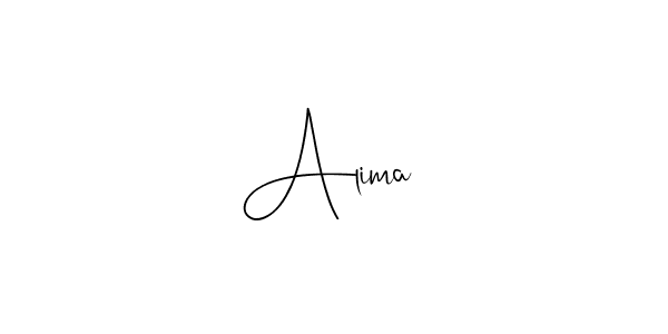 How to make Alima  name signature. Use Andilay-7BmLP style for creating short signs online. This is the latest handwritten sign. Alima  signature style 4 images and pictures png