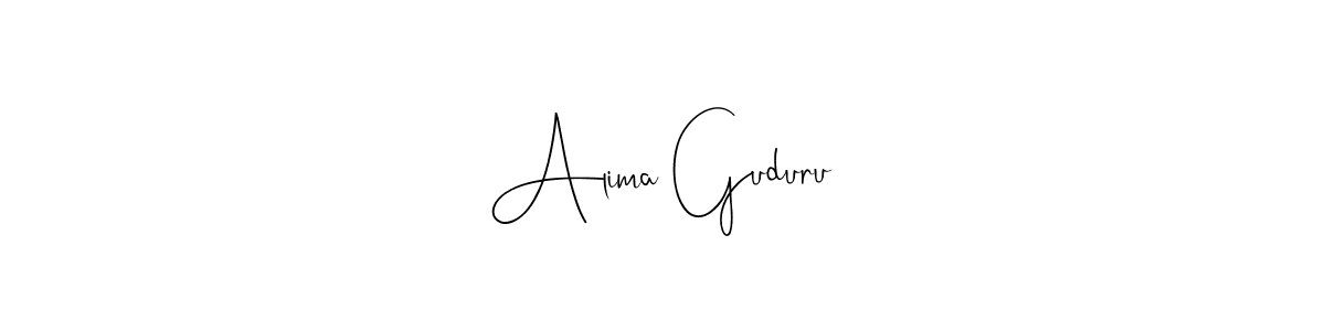How to make Alima Guduru signature? Andilay-7BmLP is a professional autograph style. Create handwritten signature for Alima Guduru name. Alima Guduru signature style 4 images and pictures png