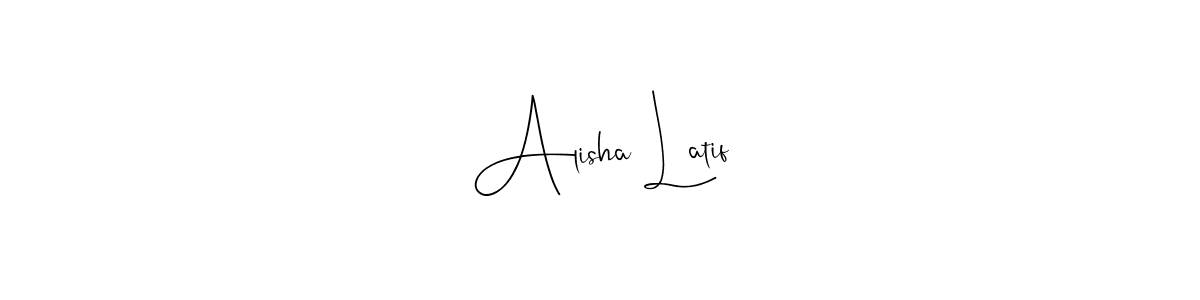 Andilay-7BmLP is a professional signature style that is perfect for those who want to add a touch of class to their signature. It is also a great choice for those who want to make their signature more unique. Get Alisha Latif name to fancy signature for free. Alisha Latif signature style 4 images and pictures png