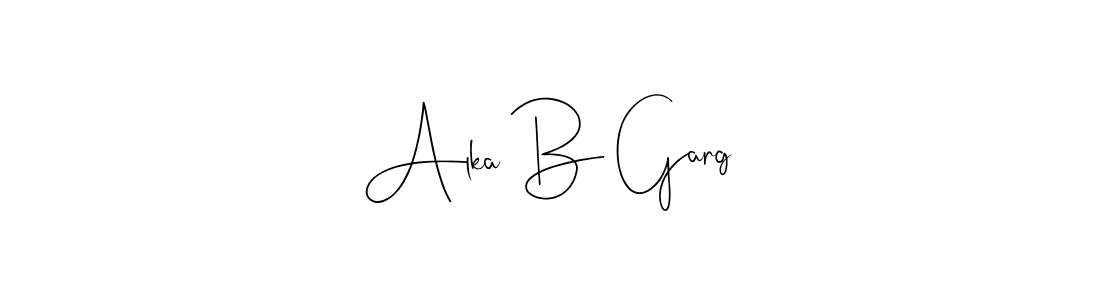 The best way (Andilay-7BmLP) to make a short signature is to pick only two or three words in your name. The name Alka B Garg include a total of six letters. For converting this name. Alka B Garg signature style 4 images and pictures png