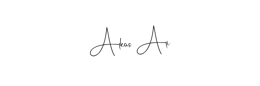Make a beautiful signature design for name Alkas Ali. With this signature (Andilay-7BmLP) style, you can create a handwritten signature for free. Alkas Ali signature style 4 images and pictures png