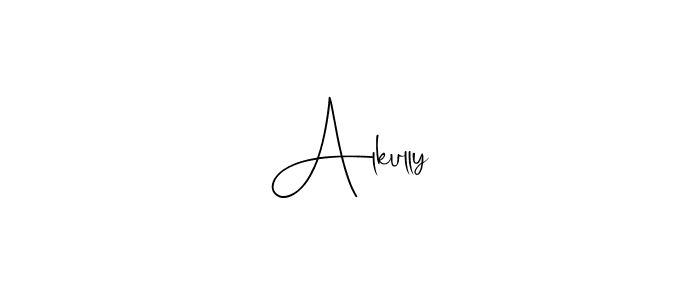 if you are searching for the best signature style for your name Alkully. so please give up your signature search. here we have designed multiple signature styles  using Andilay-7BmLP. Alkully signature style 4 images and pictures png