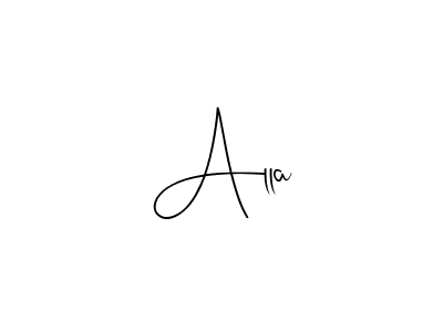 How to make Alla name signature. Use Andilay-7BmLP style for creating short signs online. This is the latest handwritten sign. Alla signature style 4 images and pictures png