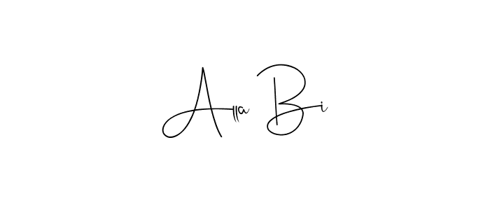 Design your own signature with our free online signature maker. With this signature software, you can create a handwritten (Andilay-7BmLP) signature for name Alla Bi. Alla Bi signature style 4 images and pictures png
