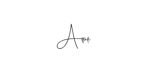 Make a beautiful signature design for name Allali. With this signature (Andilay-7BmLP) style, you can create a handwritten signature for free. Allali signature style 4 images and pictures png