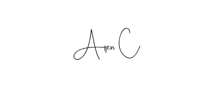 Andilay-7BmLP is a professional signature style that is perfect for those who want to add a touch of class to their signature. It is also a great choice for those who want to make their signature more unique. Get Allen C name to fancy signature for free. Allen C signature style 4 images and pictures png