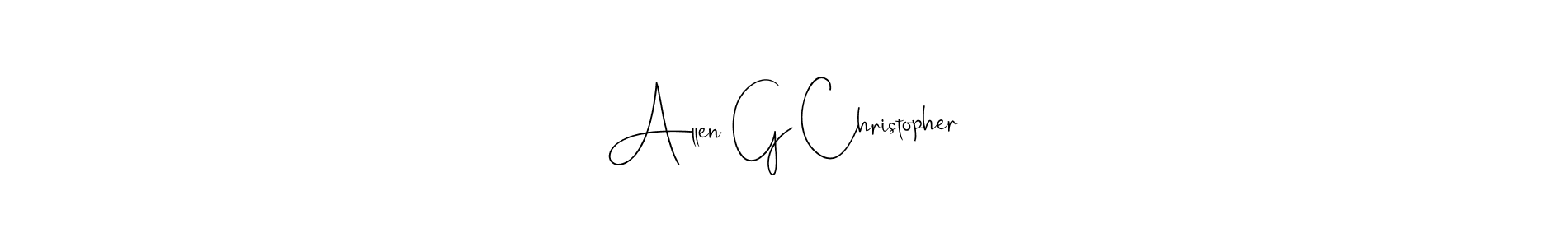 Also You can easily find your signature by using the search form. We will create Allen G Christopher name handwritten signature images for you free of cost using Andilay-7BmLP sign style. Allen G Christopher signature style 4 images and pictures png