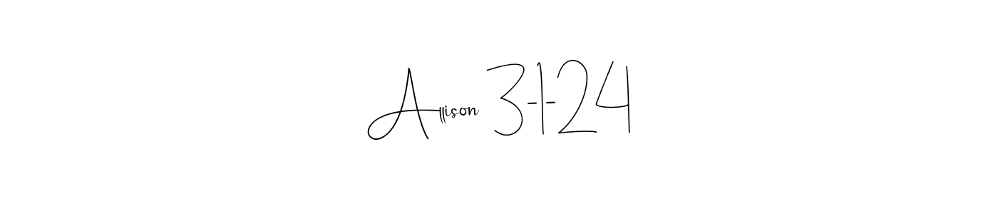 Check out images of Autograph of Allison 3-1-24 name. Actor Allison 3-1-24 Signature Style. Andilay-7BmLP is a professional sign style online. Allison 3-1-24 signature style 4 images and pictures png