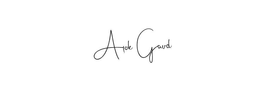 Make a beautiful signature design for name Alok Gaud. With this signature (Andilay-7BmLP) style, you can create a handwritten signature for free. Alok Gaud signature style 4 images and pictures png