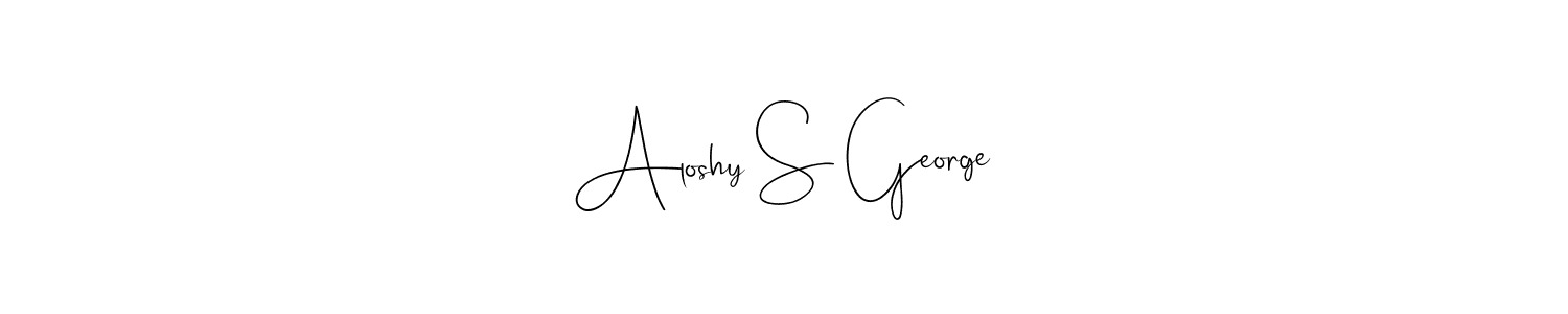 Also You can easily find your signature by using the search form. We will create Aloshy S George name handwritten signature images for you free of cost using Andilay-7BmLP sign style. Aloshy S George signature style 4 images and pictures png