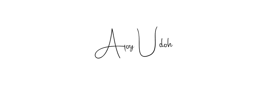Make a beautiful signature design for name Aloy Udoh. With this signature (Andilay-7BmLP) style, you can create a handwritten signature for free. Aloy Udoh signature style 4 images and pictures png