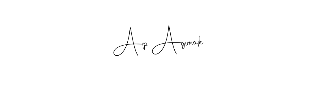 Also we have Alp Agunalk name is the best signature style. Create professional handwritten signature collection using Andilay-7BmLP autograph style. Alp Agunalk signature style 4 images and pictures png