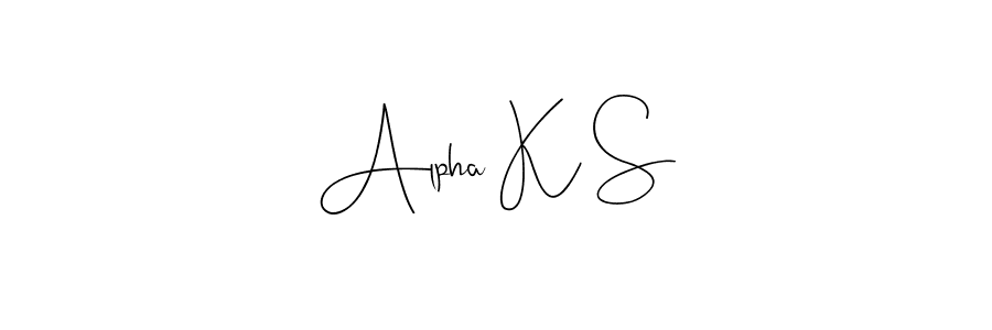 Andilay-7BmLP is a professional signature style that is perfect for those who want to add a touch of class to their signature. It is also a great choice for those who want to make their signature more unique. Get Alpha K S name to fancy signature for free. Alpha K S signature style 4 images and pictures png