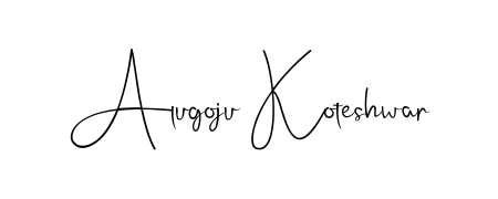 Create an unforgettable impression when signing with Alugoju Koteshwar name styled in Andilay-7BmLP typography. 100% free online generator. Alugoju Koteshwar signature style 4 images and pictures png