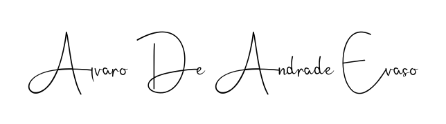 Give your name Alvaro De Andrade Evaso an exquisite flair with the Andilay-7BmLP script font. Ideal for contracts, resumes, and formal letterheads. Alvaro De Andrade Evaso signature style 4 images and pictures png