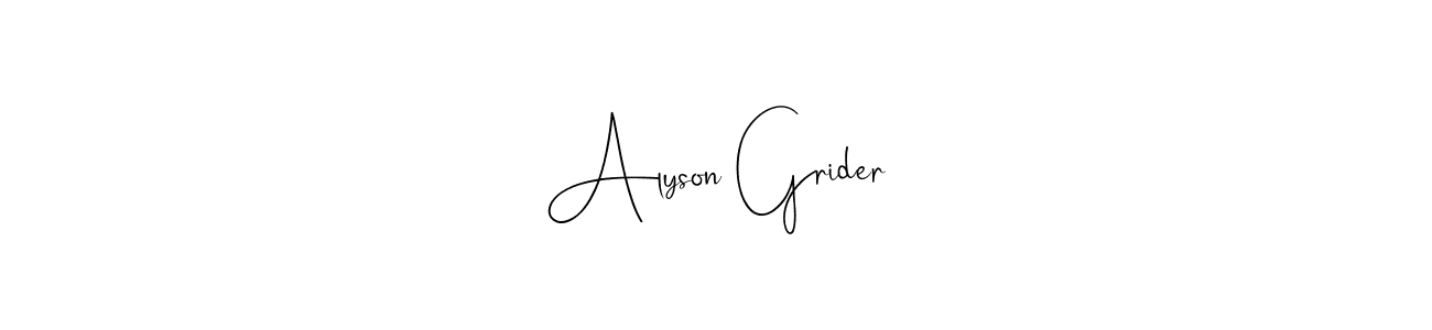 Make a beautiful signature design for name Alyson Grider. With this signature (Andilay-7BmLP) style, you can create a handwritten signature for free. Alyson Grider signature style 4 images and pictures png