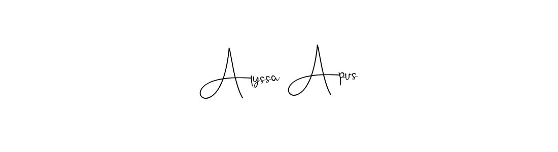 Also we have Alyssa Apus name is the best signature style. Create professional handwritten signature collection using Andilay-7BmLP autograph style. Alyssa Apus signature style 4 images and pictures png