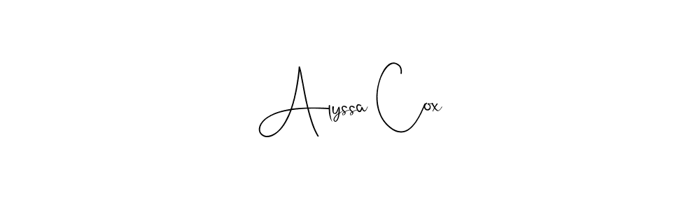Use a signature maker to create a handwritten signature online. With this signature software, you can design (Andilay-7BmLP) your own signature for name Alyssa Cox. Alyssa Cox signature style 4 images and pictures png