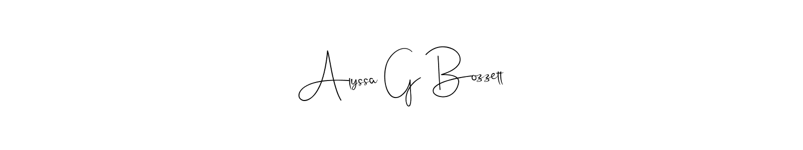 Use a signature maker to create a handwritten signature online. With this signature software, you can design (Andilay-7BmLP) your own signature for name Alyssa G Bozzett. Alyssa G Bozzett signature style 4 images and pictures png