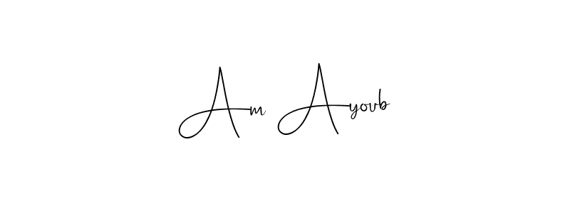 How to make Am Ayoub name signature. Use Andilay-7BmLP style for creating short signs online. This is the latest handwritten sign. Am Ayoub signature style 4 images and pictures png