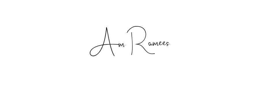How to make Am Ramees name signature. Use Andilay-7BmLP style for creating short signs online. This is the latest handwritten sign. Am Ramees signature style 4 images and pictures png