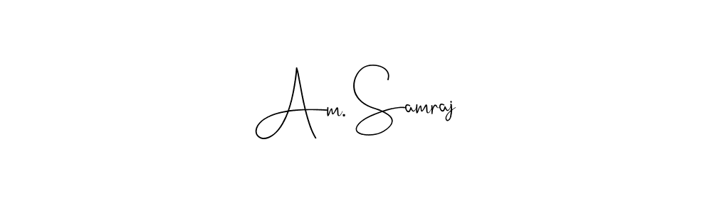 if you are searching for the best signature style for your name Am. Samraj. so please give up your signature search. here we have designed multiple signature styles  using Andilay-7BmLP. Am. Samraj signature style 4 images and pictures png