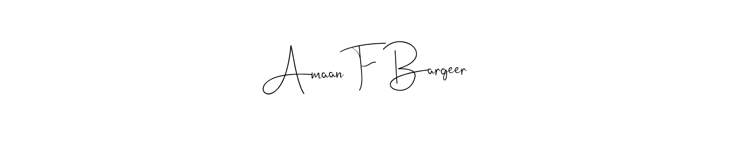 You can use this online signature creator to create a handwritten signature for the name Amaan F Bargeer. This is the best online autograph maker. Amaan F Bargeer signature style 4 images and pictures png