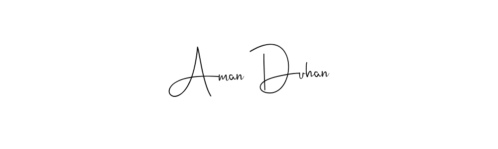 Use a signature maker to create a handwritten signature online. With this signature software, you can design (Andilay-7BmLP) your own signature for name Aman Duhan. Aman Duhan signature style 4 images and pictures png