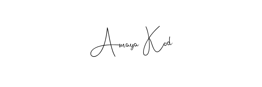 Andilay-7BmLP is a professional signature style that is perfect for those who want to add a touch of class to their signature. It is also a great choice for those who want to make their signature more unique. Get Amaya Kod name to fancy signature for free. Amaya Kod signature style 4 images and pictures png