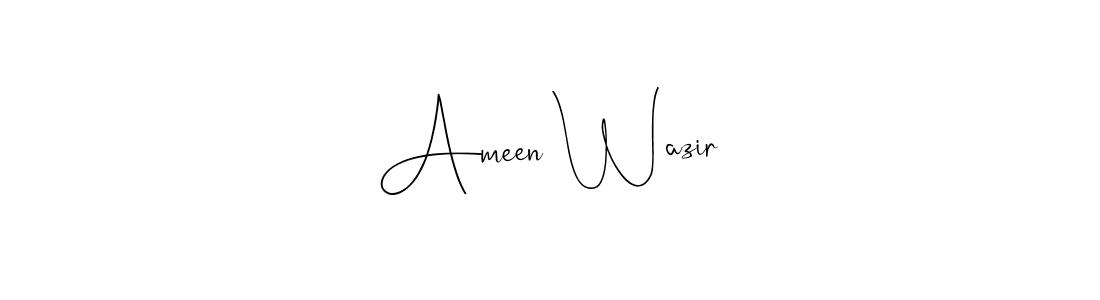 Use a signature maker to create a handwritten signature online. With this signature software, you can design (Andilay-7BmLP) your own signature for name Ameen Wazir. Ameen Wazir signature style 4 images and pictures png