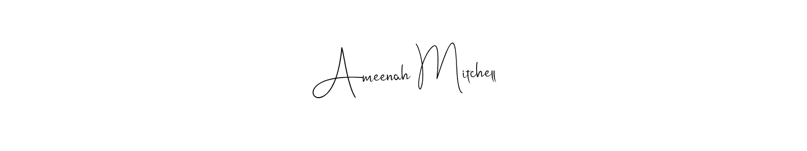 Use a signature maker to create a handwritten signature online. With this signature software, you can design (Andilay-7BmLP) your own signature for name Ameenah Mitchell. Ameenah Mitchell signature style 4 images and pictures png