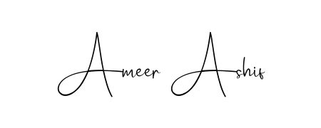 Upgrade your professional image with Ameer Ashif signature created with Andilay-7BmLP font. Fast, free, and watermark-free download. Ameer Ashif signature style 4 images and pictures png