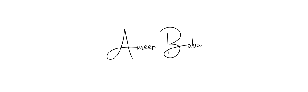 How to make Ameer Baba name signature. Use Andilay-7BmLP style for creating short signs online. This is the latest handwritten sign. Ameer Baba signature style 4 images and pictures png