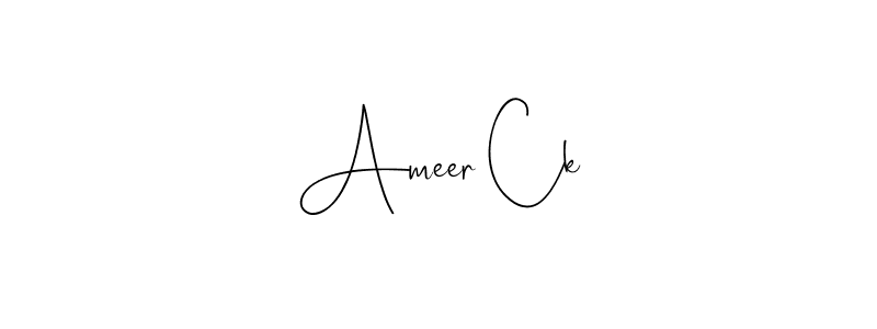 It looks lik you need a new signature style for name Ameer Ck. Design unique handwritten (Andilay-7BmLP) signature with our free signature maker in just a few clicks. Ameer Ck signature style 4 images and pictures png