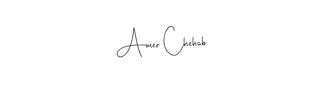 if you are searching for the best signature style for your name Amer Chehab. so please give up your signature search. here we have designed multiple signature styles  using Andilay-7BmLP. Amer Chehab signature style 4 images and pictures png